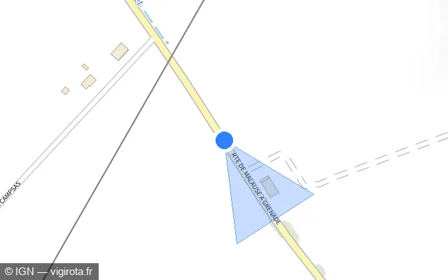 Vue plan de l'emplacement du radar tourelle à Aucamville sur Route de Grenade / D 26