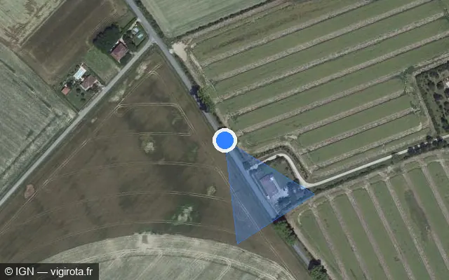 Vue satellite de l'emplacement du radar tourelle à Aucamville sur Route de Grenade / D 26