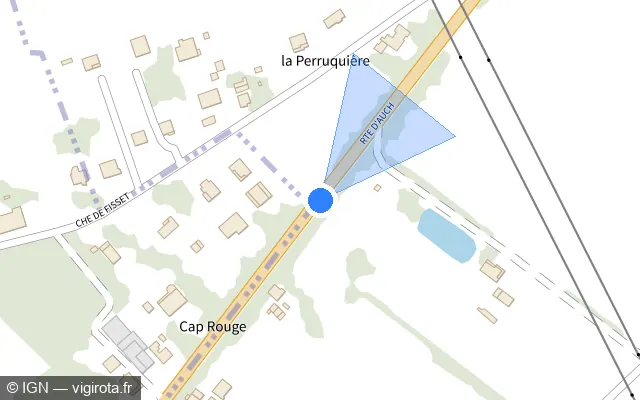 Vue plan de l'emplacement du radar tourelle à Lacourt-Saint-Pierre sur Route d'Auch / D 928
