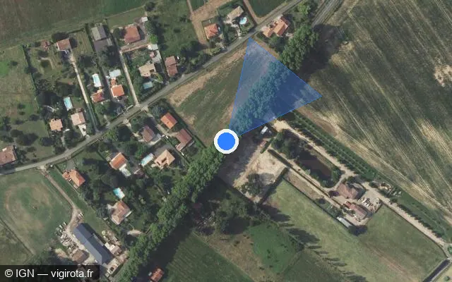 Vue satellite de l'emplacement du radar tourelle à Lacourt-Saint-Pierre sur Route d'Auch / D 928