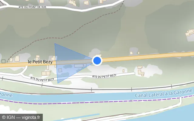 Vue plan de l'emplacement du radar tourelle à Boudou sur Route des Deux Mers / D 813