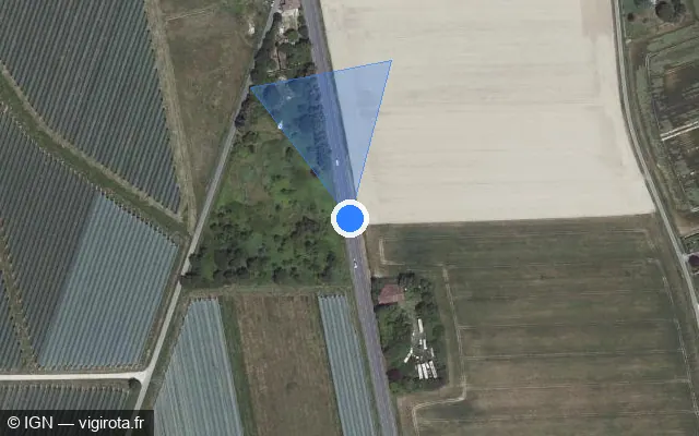 Vue satellite de l'emplacement du radar tourelle à Montech sur Rue du Général Larroque / D 813