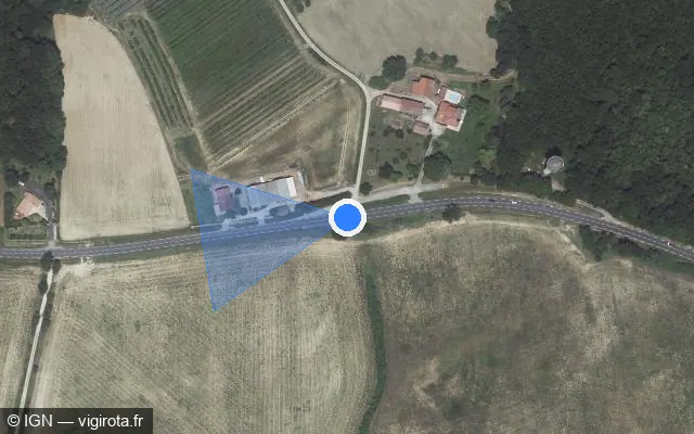 Vue satellite de l'emplacement du radar tourelle à Saint-Nauphary sur Route de Monclar de Quercy / D 8