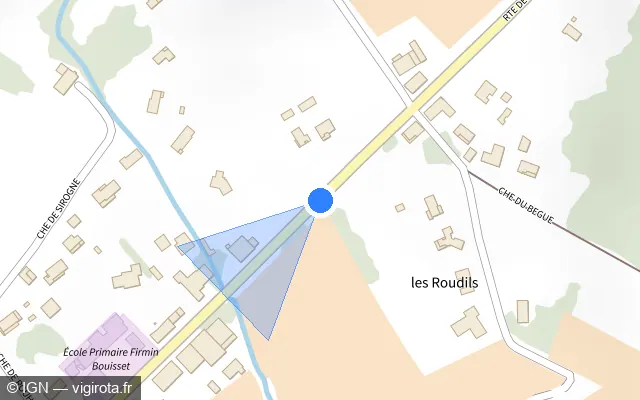 Vue plan de l'emplacement du radar tourelle à Lizac sur Route de La Mégère / D 927