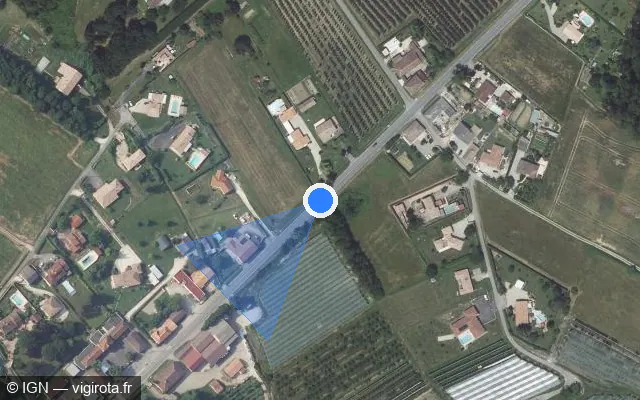 Vue satellite de l'emplacement du radar tourelle à Lizac sur Route de La Mégère / D 927