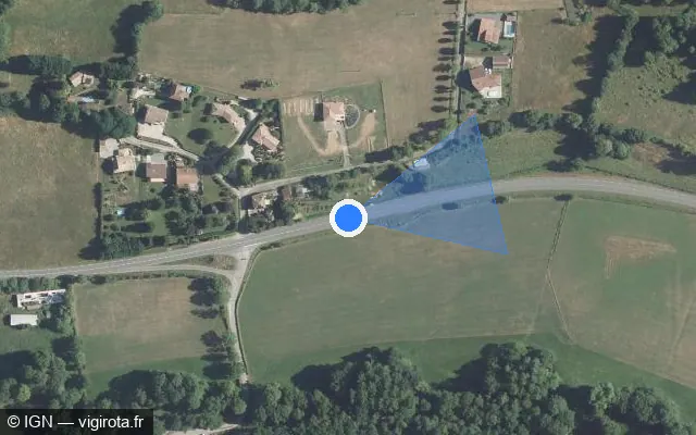 Vue satellite de l'emplacement du radar tourelle à Montjoie-en-Couserans sur Route de Lescure / D 117