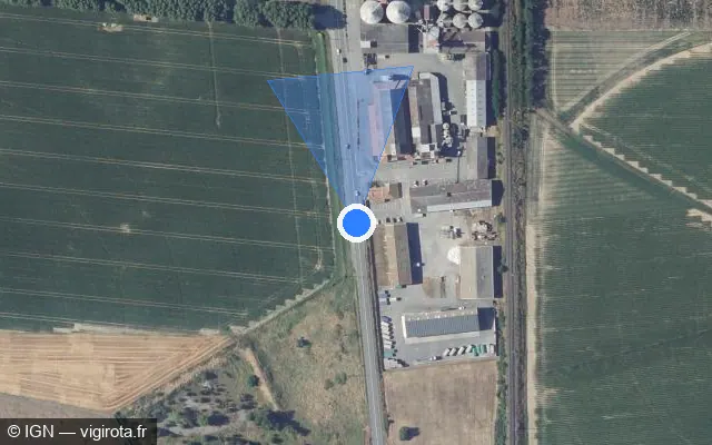 Vue satellite de l'emplacement du radar tourelle à Le Vernet sur Route Nationale / D 820