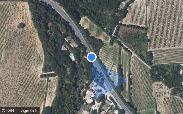 Vue satellite de l'emplacement du radar tourelle à Saze sur N 100