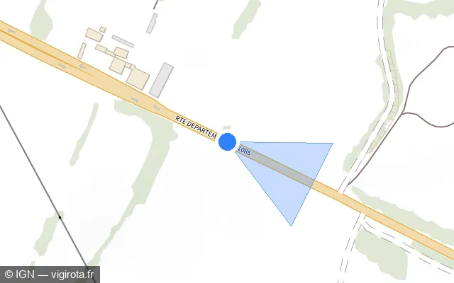 Vue plan de l'emplacement du radar tourelle à Izeaux sur Route Départementale 1085 / D 1085