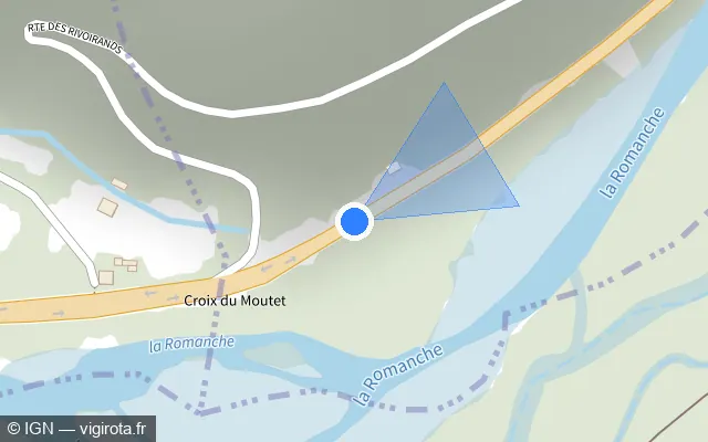 Vue plan de l'emplacement du radar tourelle à Saint-Pierre-de-Mésage sur D 1091