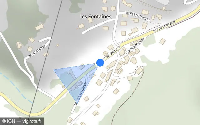 Vue plan de l'emplacement du radar tourelle à Le Cheylas sur Route de Goncelin / D 525