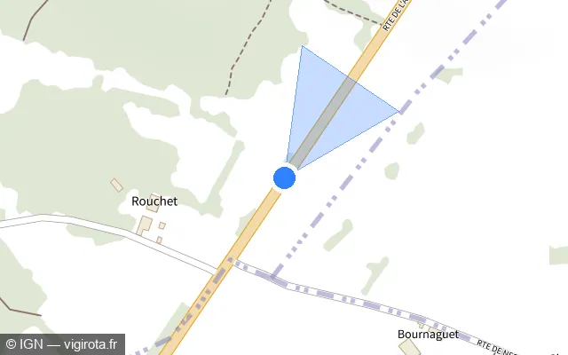 Vue plan de l'emplacement du radar tourelle à Puylagarde sur Route de l'Ancienne Nationale / D 926