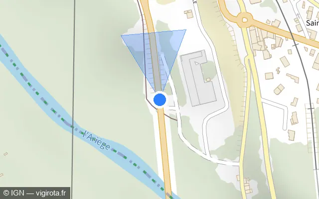 Vue plan de l'emplacement du radar tourelle à Montgailhard sur N 20 / E 09