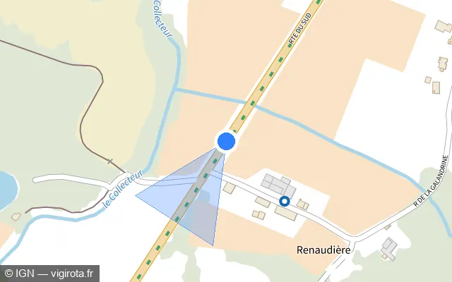 Vue plan de l'emplacement du radar tourelle à Saint-Quentin-sur-Isère sur Route du Sud / D 1532