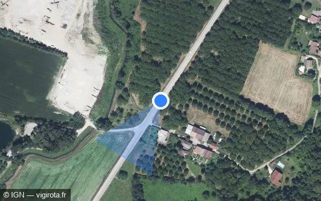 Vue satellite de l'emplacement du radar tourelle à Saint-Quentin-sur-Isère sur Route du Sud / D 1532