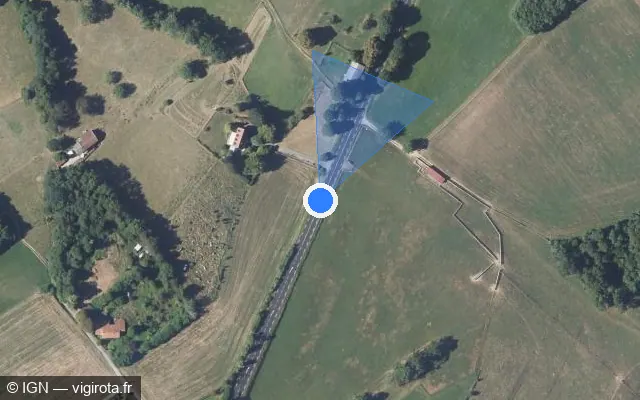 Vue satellite de l'emplacement du radar tourelle à Montferrat sur Route de Voiron / D 1075