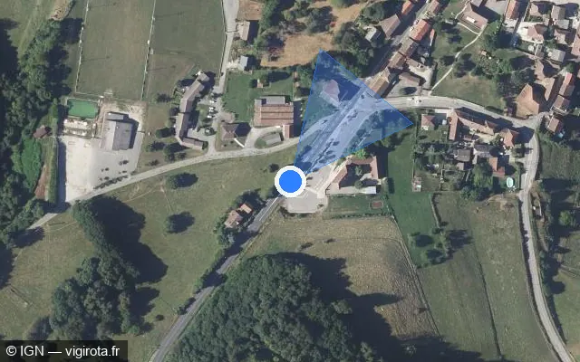 Vue satellite de l'emplacement du radar tourelle à Charancieu sur Route de Grenoble / D 1075