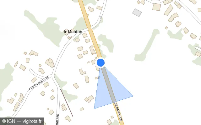 Vue plan de l'emplacement du radar tourelle à Brié-et-Angonnes sur Route Napoléon / D 5