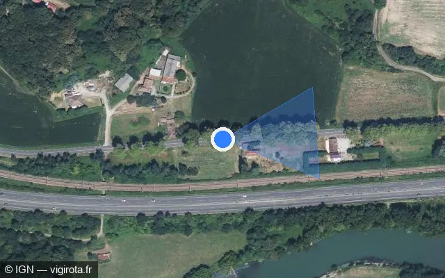 Vue satellite de l'emplacement du radar tourelle à Bérenx sur Route Départementale / D 817