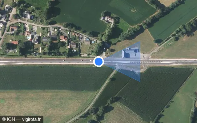 Vue satellite de l'emplacement du radar tourelle à Buziet sur Route nationale / N 134 / E 07