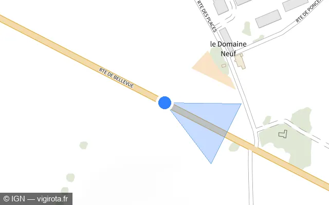 Vue plan de l'emplacement du radar tourelle à Saint-Gérand-le-Puy sur Route de Bellevue / N 7