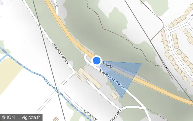 Vue plan de l'emplacement du radar tourelle à Angoulême sur Boulevard de Bigorre / D 1000