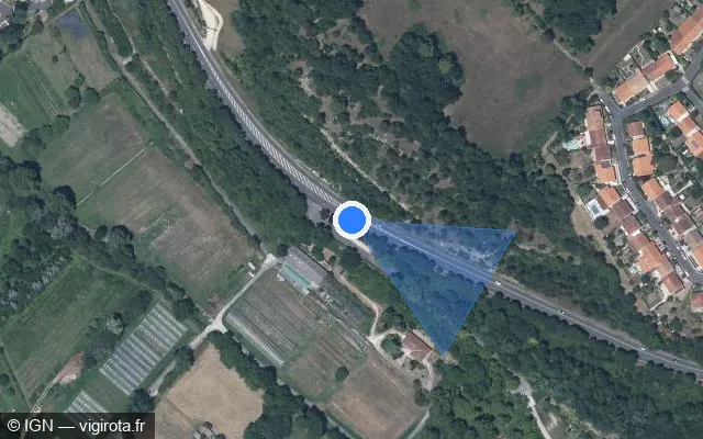 Vue satellite de l'emplacement du radar tourelle à Angoulême sur Boulevard de Bigorre / D 1000