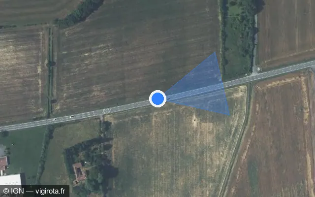 Vue satellite de l'emplacement du radar tourelle à Graulhet sur D 631