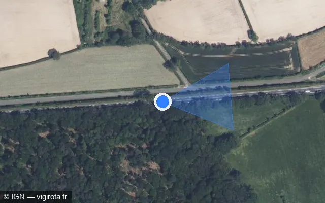 Vue satellite de l'emplacement du radar tourelle à La Ferrière-en-Parthenay sur N 149 / E 62