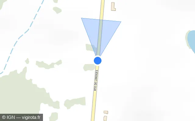 Vue plan de l'emplacement du radar tourelle à Montgibaud sur Route de Limoges / D 901