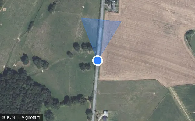 Vue satellite de l'emplacement du radar tourelle à Montgibaud sur Route de Limoges / D 901