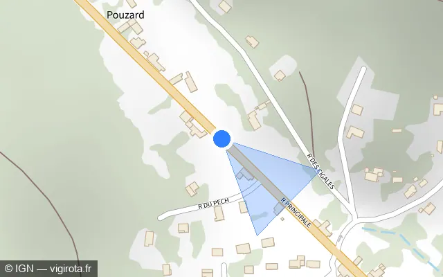 Vue plan de l'emplacement du radar tourelle à Espère sur Rue Principale / D 811