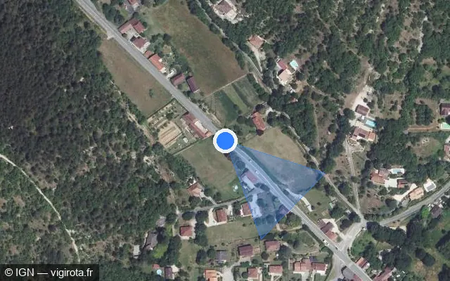 Vue satellite de l'emplacement du radar tourelle à Espère sur Rue Principale / D 811