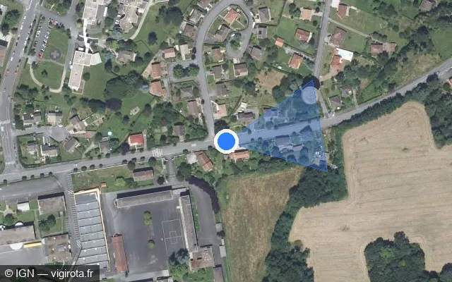 Vue satellite de l'emplacement du radar tourelle à Peyrat-de-Bellac sur Avenue de la Libération / D 945