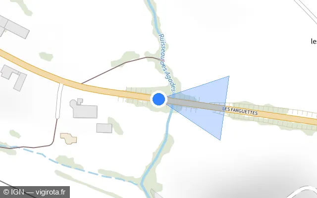 Vue plan de l'emplacement du radar tourelle à Mayran sur D 994
