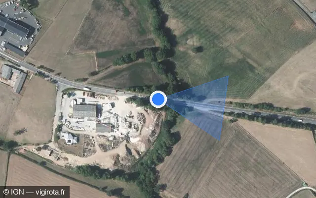 Vue satellite de l'emplacement du radar tourelle à Mayran sur D 994