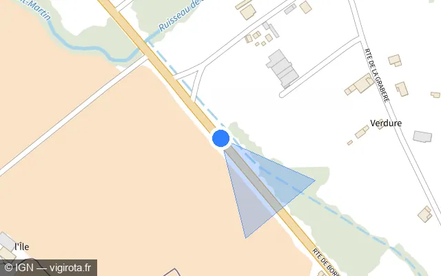Vue plan de l'emplacement du radar tourelle à Lusignan-Petit sur Route de Bordeaux / D 813