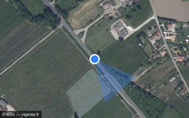 Vue satellite de l'emplacement du radar tourelle à Lusignan-Petit sur Route de Bordeaux / D 813