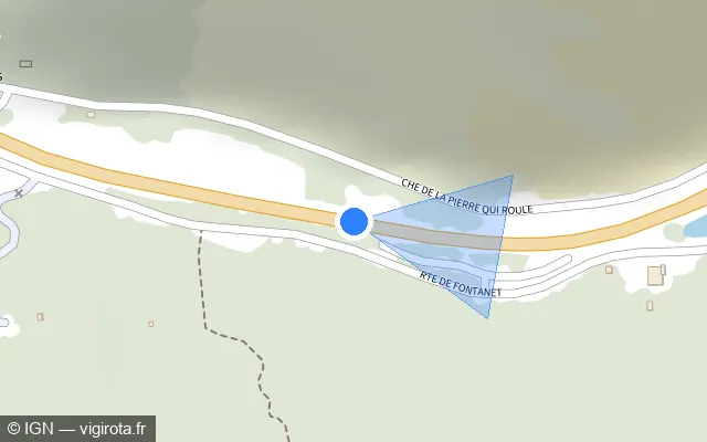 Vue plan de l'emplacement du radar tourelle à Cahors sur D 820
