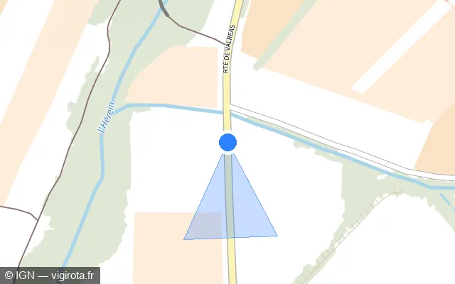 Vue plan de l'emplacement du radar tourelle à Visan sur Route de Valréas / D 976