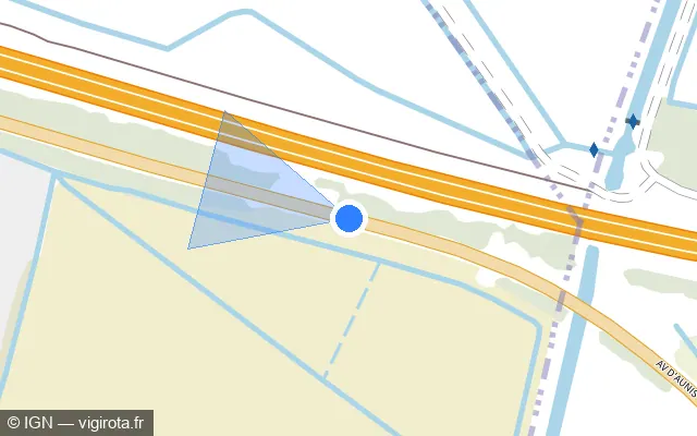 Vue plan de l'emplacement du radar tourelle à Rochefort sur D 137