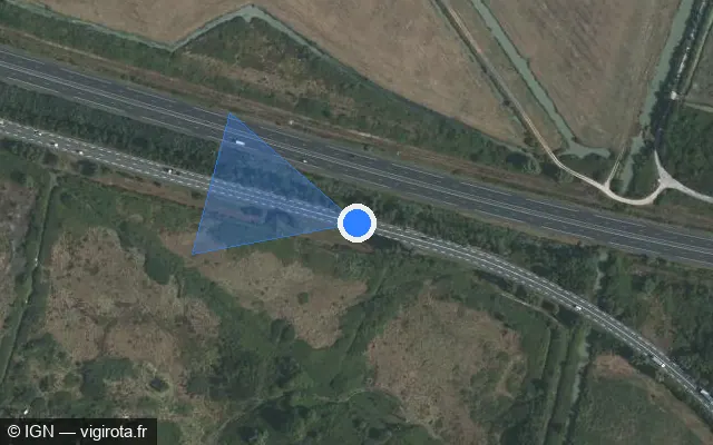 Vue satellite de l'emplacement du radar tourelle à Rochefort sur D 137