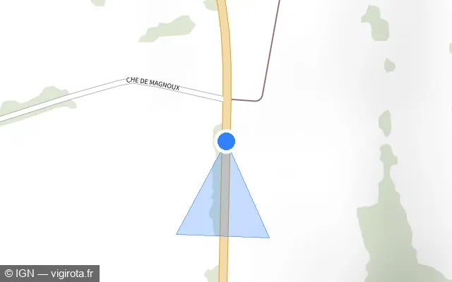 Vue plan de l'emplacement du radar tourelle à Meaulne-Vitray sur D 2144