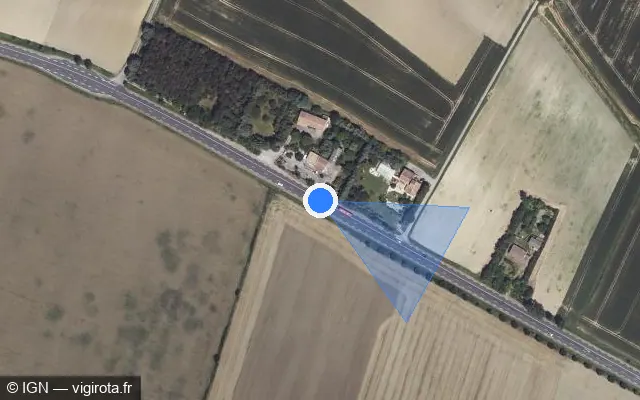 Vue satellite de l'emplacement du radar tourelle à Labastide-d'Anjou sur Route de Toulouse / D 6113