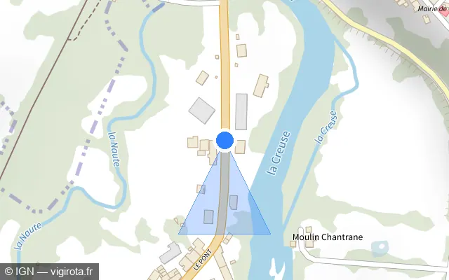 Vue plan de l'emplacement du radar tourelle à Glénic sur D 940