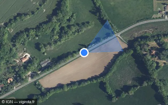 Vue satellite de l'emplacement du radar tourelle à Sauvagnas sur Route d'Agen / D 656