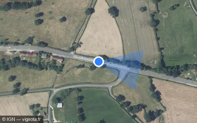 Vue satellite de l'emplacement du radar tourelle à Bézenet sur Route de Montluçon / D 2371
