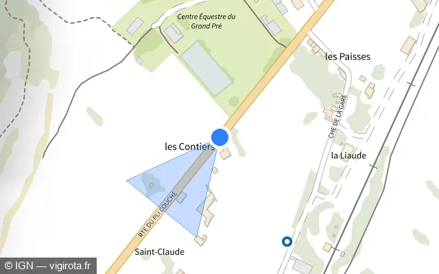 Vue plan de l'emplacement du radar tourelle à Saint-Clément-sur-Durance sur Route du Pli Couché / N 94
