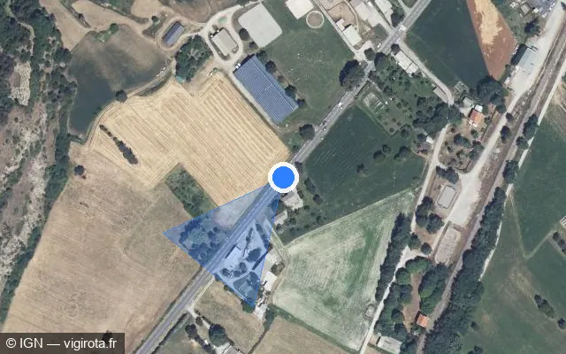 Vue satellite de l'emplacement du radar tourelle à Saint-Clément-sur-Durance sur Route du Pli Couché / N 94