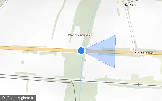 Vue plan de l'emplacement du radar tourelle à La Rochette sur Route de Briançon / N 94